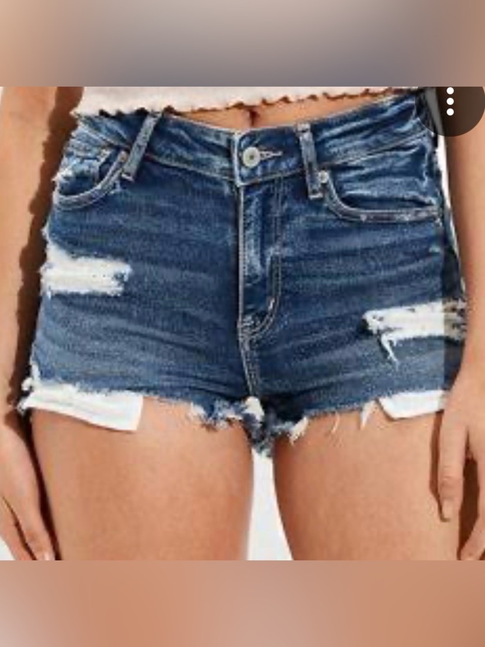 American Eagle Outfitters Blue Distressed Denim Cutoff Shorts